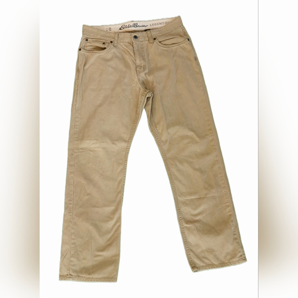 Eddie Bauer Tan Jeans Chino Size 34 X 32 Beige